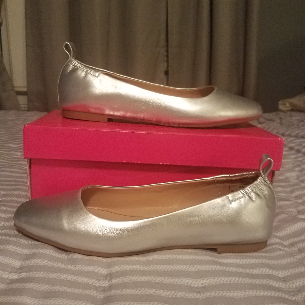 Silver Flat Shoes - New